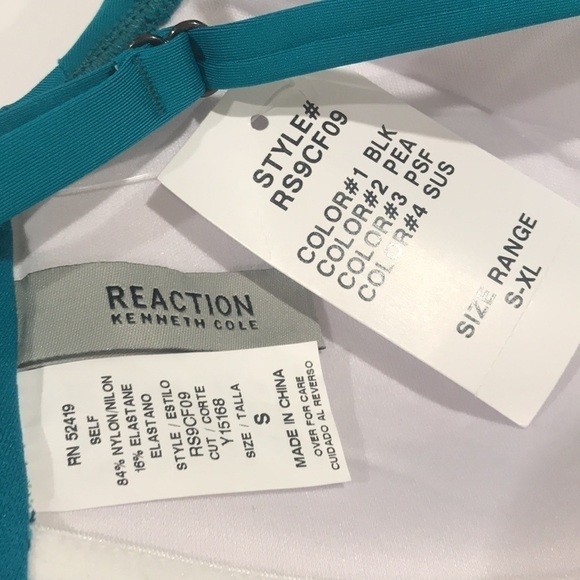 Kenneth Cole reaction one piece size small aqua green bathing suit - Picture 4 of 4